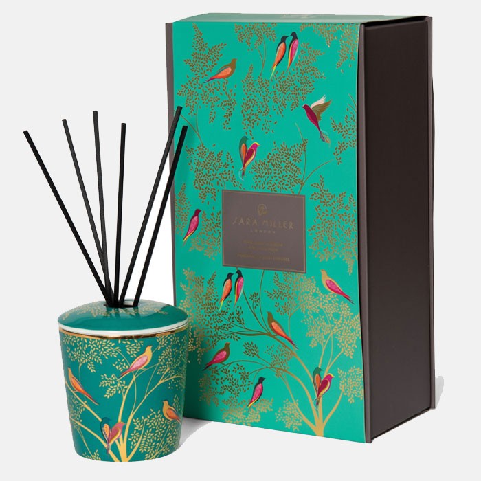 Sara Miller Luxury Ceramic Boxed Reed Diffuser - Mandarin, Tuberose & Wild Musk