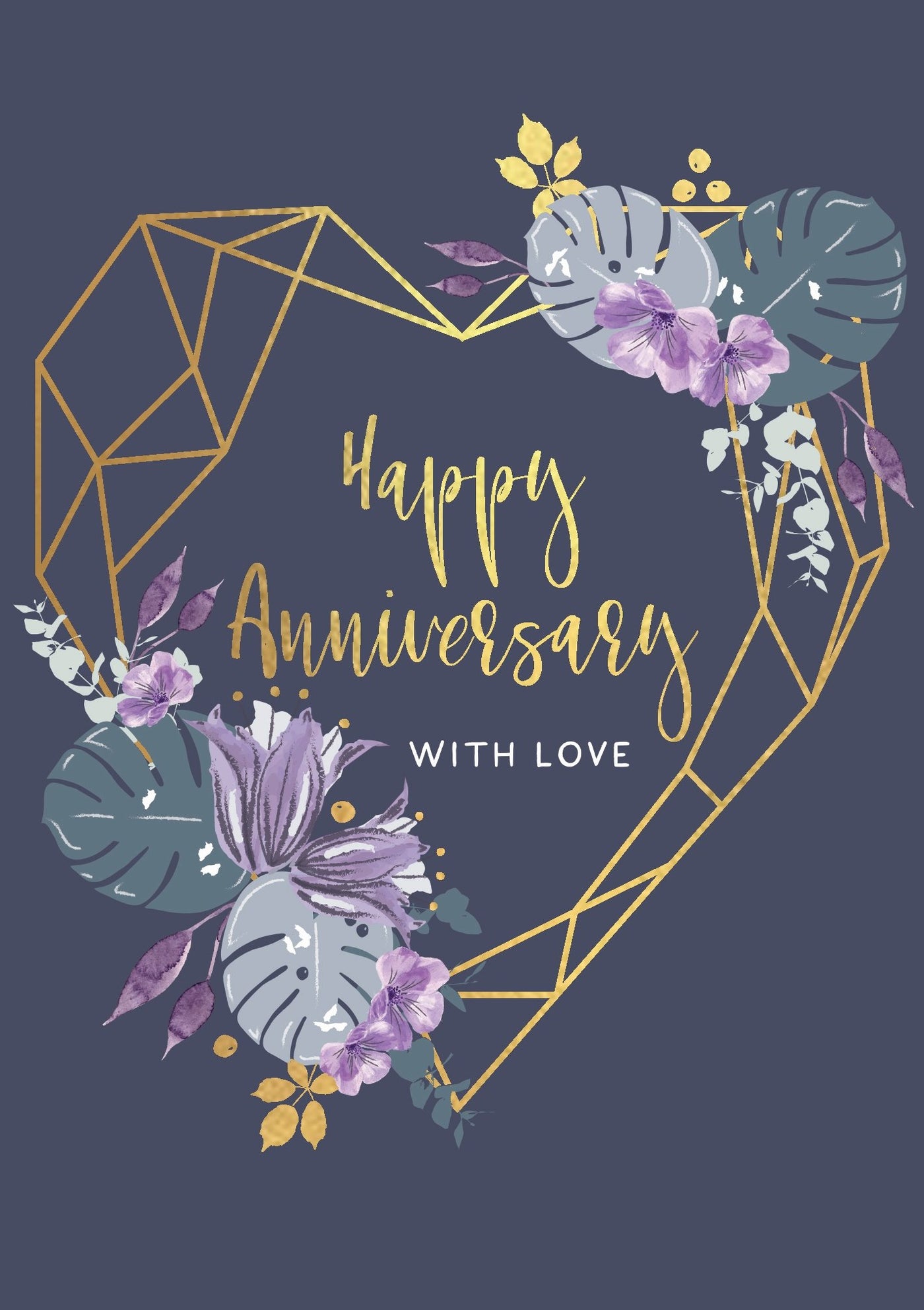 The Handcrafted Card Company Happy Anniversary, With Love Card
