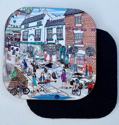 Emma Joustra Cycling past Granville Square (Tim Toft) Coaster