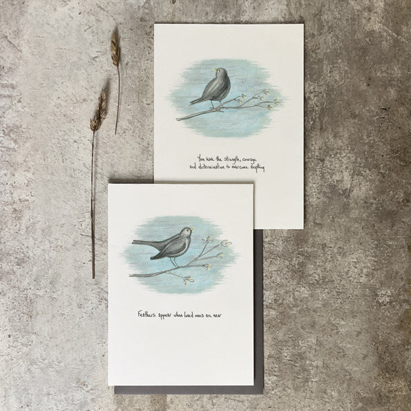 East of India Bird Blank Card - You Have Strength/Courage