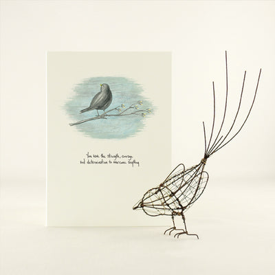 East of India Bird Blank Card - You Have Strength/Courage
