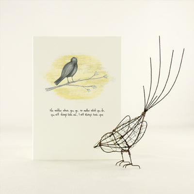 East of India Bird Blank Card - No Matter Where You Go