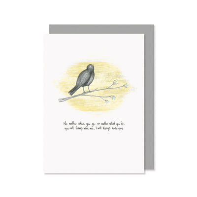 East of India Bird Blank Card - No Matter Where You Go