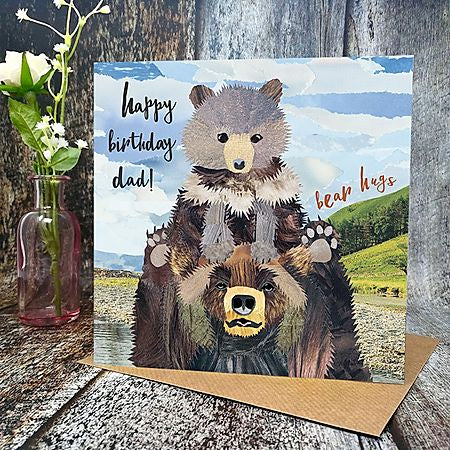 Flying Teaspoons Bear Hugs Dad Birthday Card