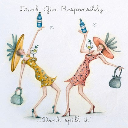 Berni Parker Blank Card - Drink Gin Responsibly