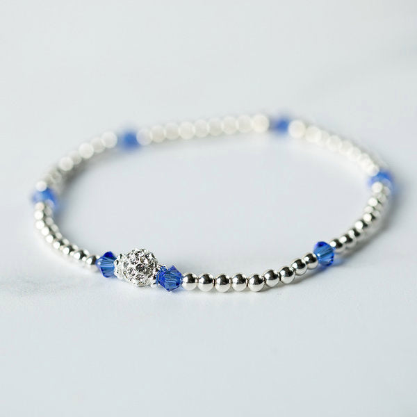 Sapphire (September Birthstone) Silver Bracelet