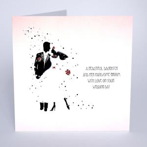 Five Dollar Shake LARGE Beautiful Daughter & Her Handsome Groom Wedding Day Card
