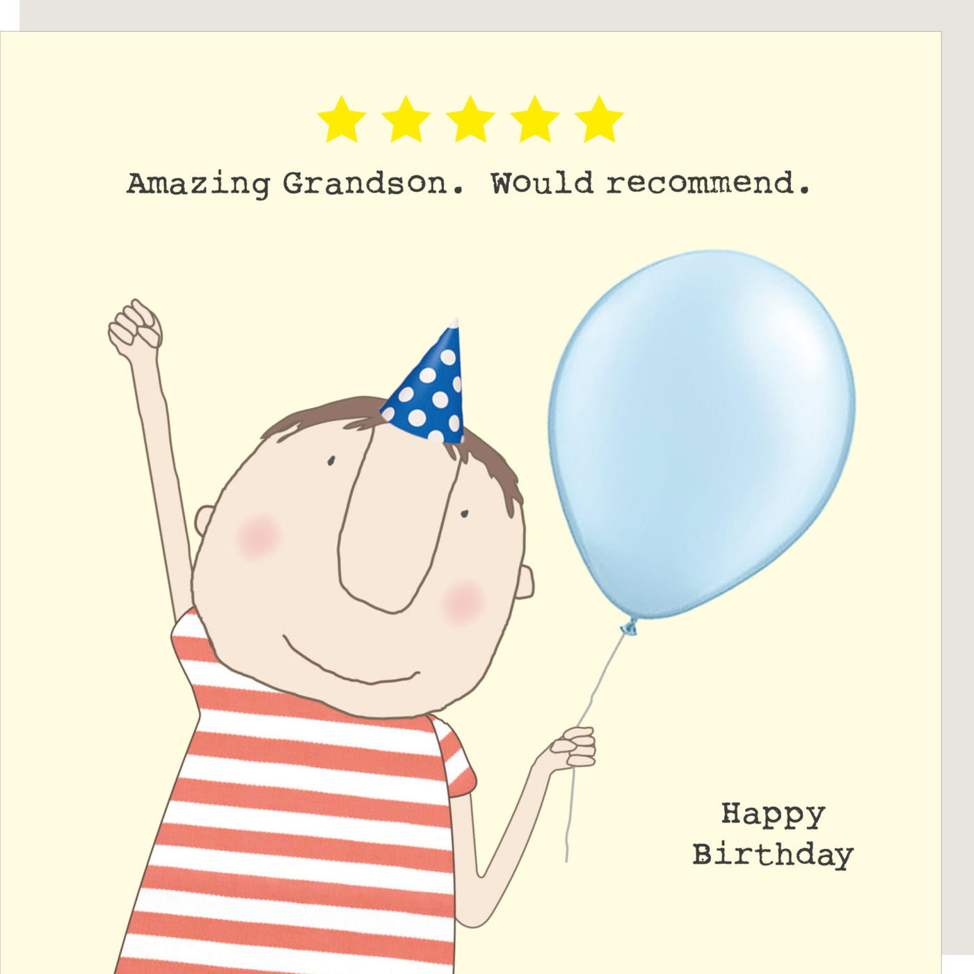 Rosie Made A Thing - Five Star Grandson - Blank Card
