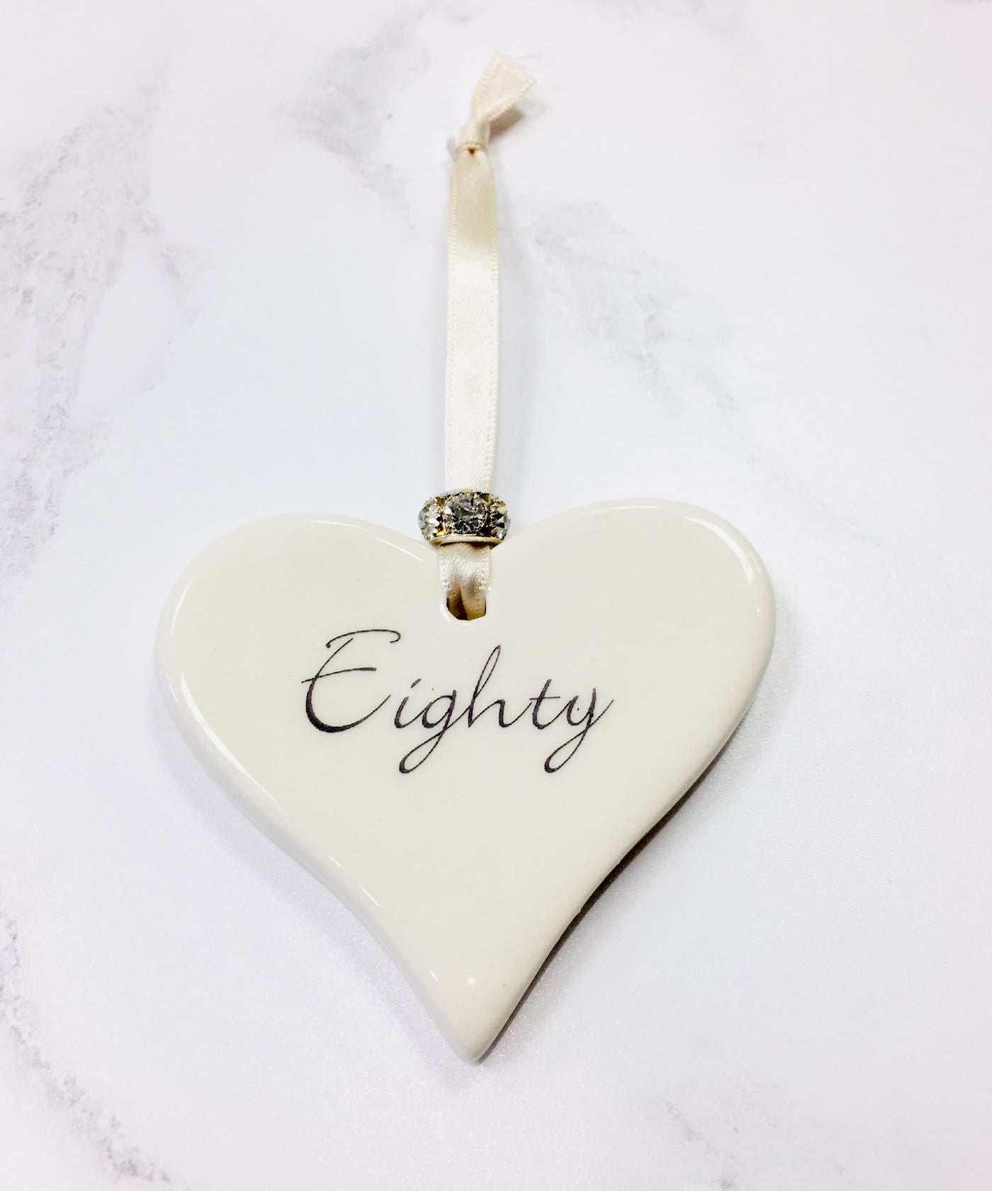 Dimbleby Ceramics Sentiment Hanging Heart - Eighty