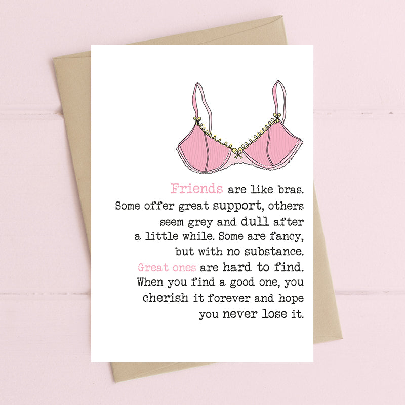 Dandelion Stationery - Friends are Like Bras Blank Card