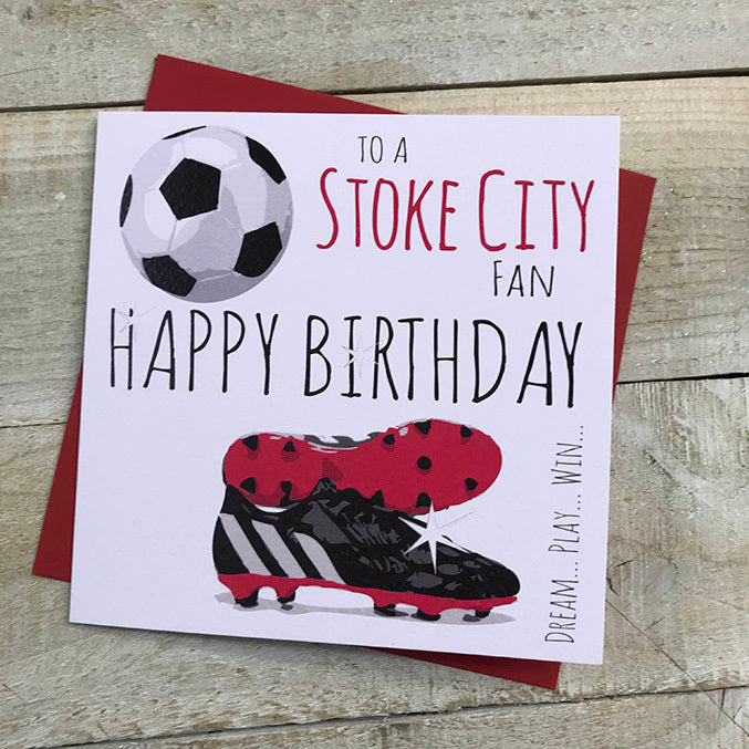 White Cotton Cards Stoke City Fan Birthday Card