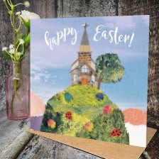 Flying Teaspoons Happy Easter Church Card