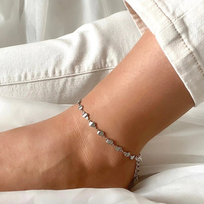 Orli Connecting Disc Chain Anklet - Silver