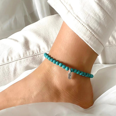 Orli Turquoise Beaded Stretch Anklet