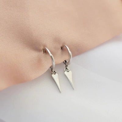 Orli Mini Pointed Heart Huggie Hoop Earrings - Silver