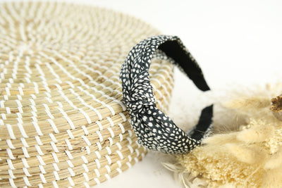 Black Mini Dots Silky Headband