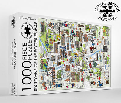 Emma Joustra 1000 piece Jigsaw Puzzle - The Six Towns of the Potteries Map