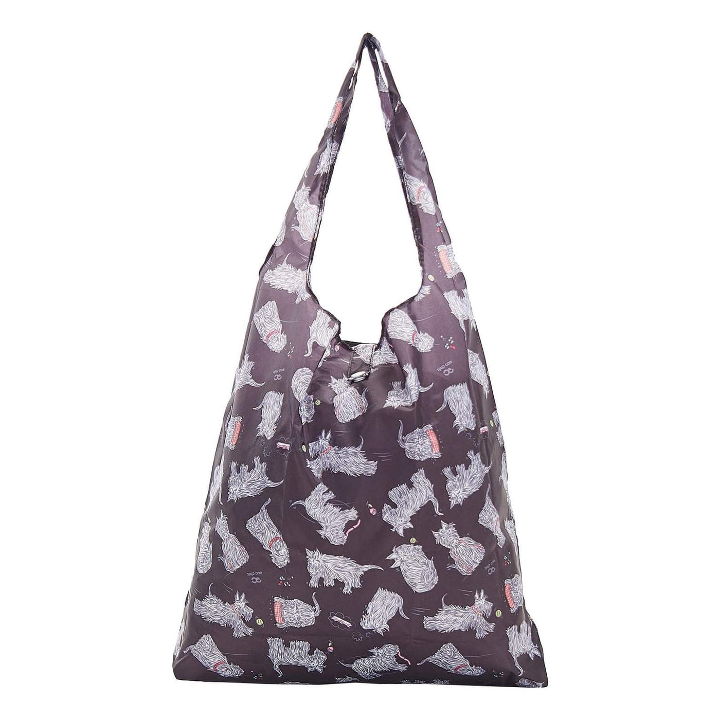 Eco Chic Foldable Recycled Shopping Bag -Scatty Dog -Black