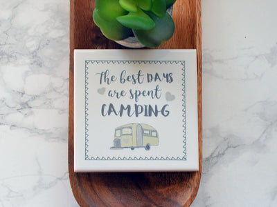 Dimbleby Ceramics Camping Coaster - The Best Days Are Spent Camping