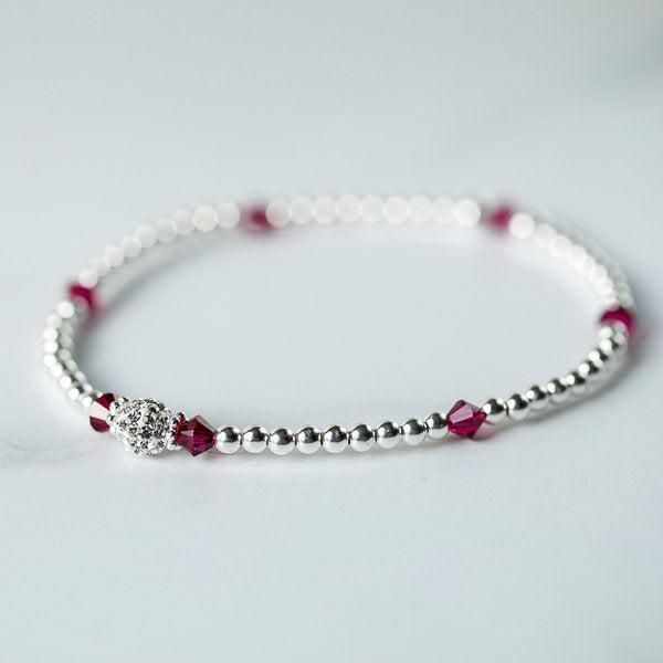 Jolu Jewellery Ruby (July Birthstone) Bracelet