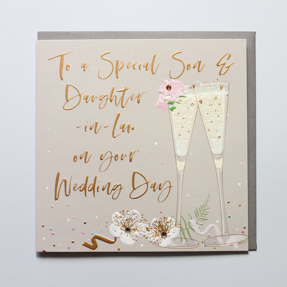 Belly Button Son & Daughter-in-Law Wedding Day Card