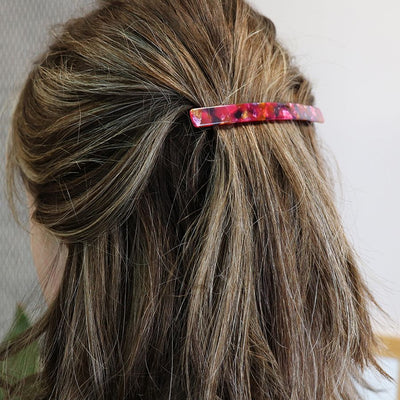 POM Red Mix Acrylic Double Pack Hair Clips
