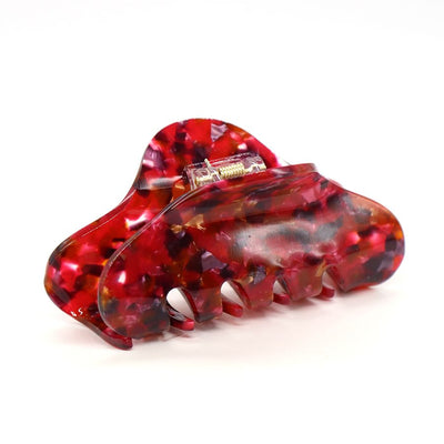 POM Red Mix Large Acrylic Rounded Claw Hair Clip