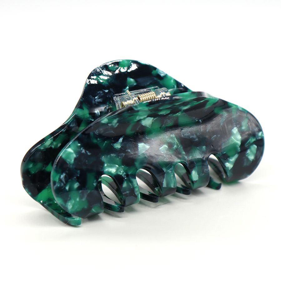 POM Malachite Green Mix Large Acrylic Rounded Claw Hair Clip