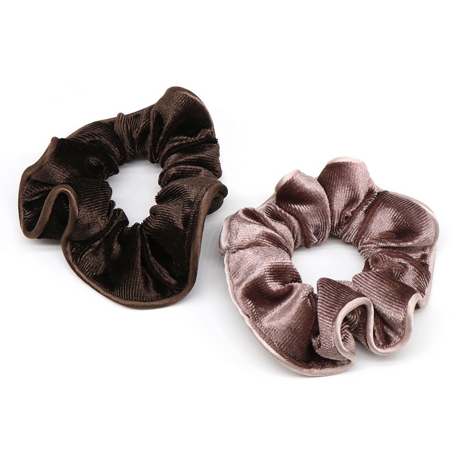 POM Mink & Cocoa Velvet Scrunchies Duo set