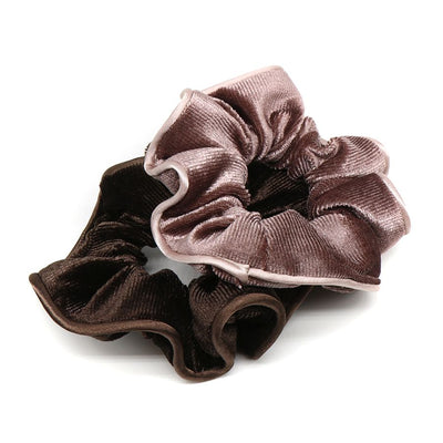 POM Mink & Cocoa Velvet Scrunchies Duo set