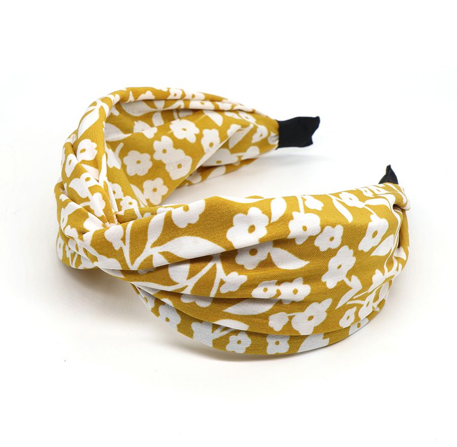 POM Mustard Yellow Floral Silhouette Headband