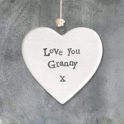 East of India Porcelain MINI Heart - Lovely Granny