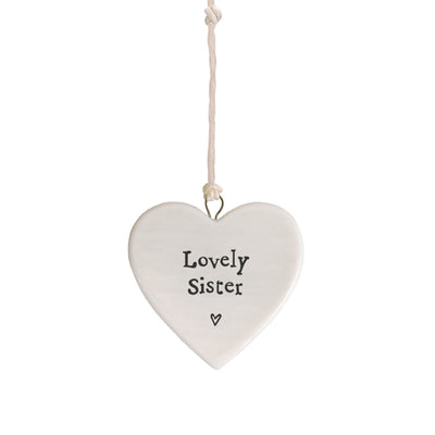 East of India Porcelain MINI Heart - Lovely Sister