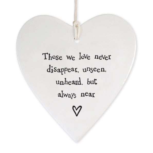 East of India Porcelain Wobbly Hanging Heart - Those We Love