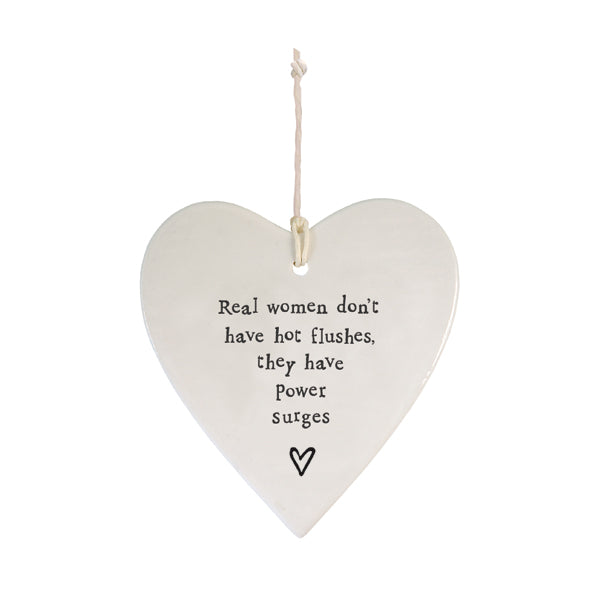 East of India Porcelain Round Hanging Heart - Real Women