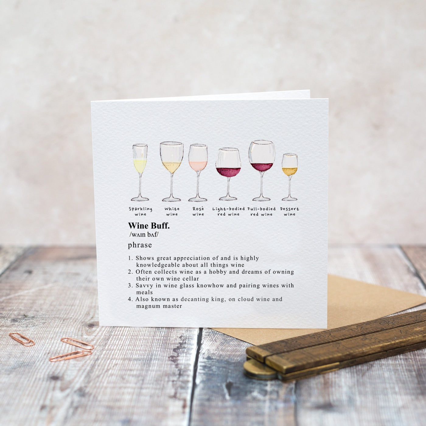Toasted Crumpet Wine Buff Blank Card