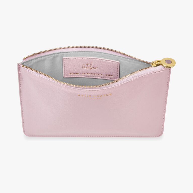 Katie Loxton Birthstone Perfect Pouch - OCTOBER Tourmaline- Dusty Pink