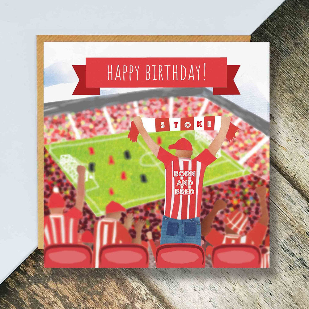 Flying Teaspoons Happy Birthday Stoke City Card