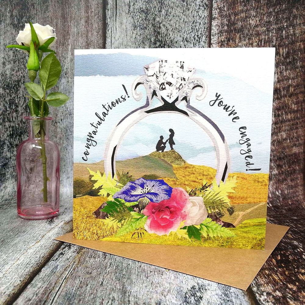 Flying Teaspoons Congratulations You&#39;re Engaged Ring Card