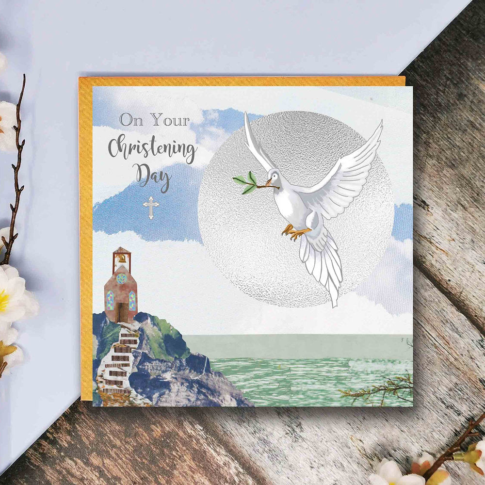 Flying Teaspoons Bird Christening Card