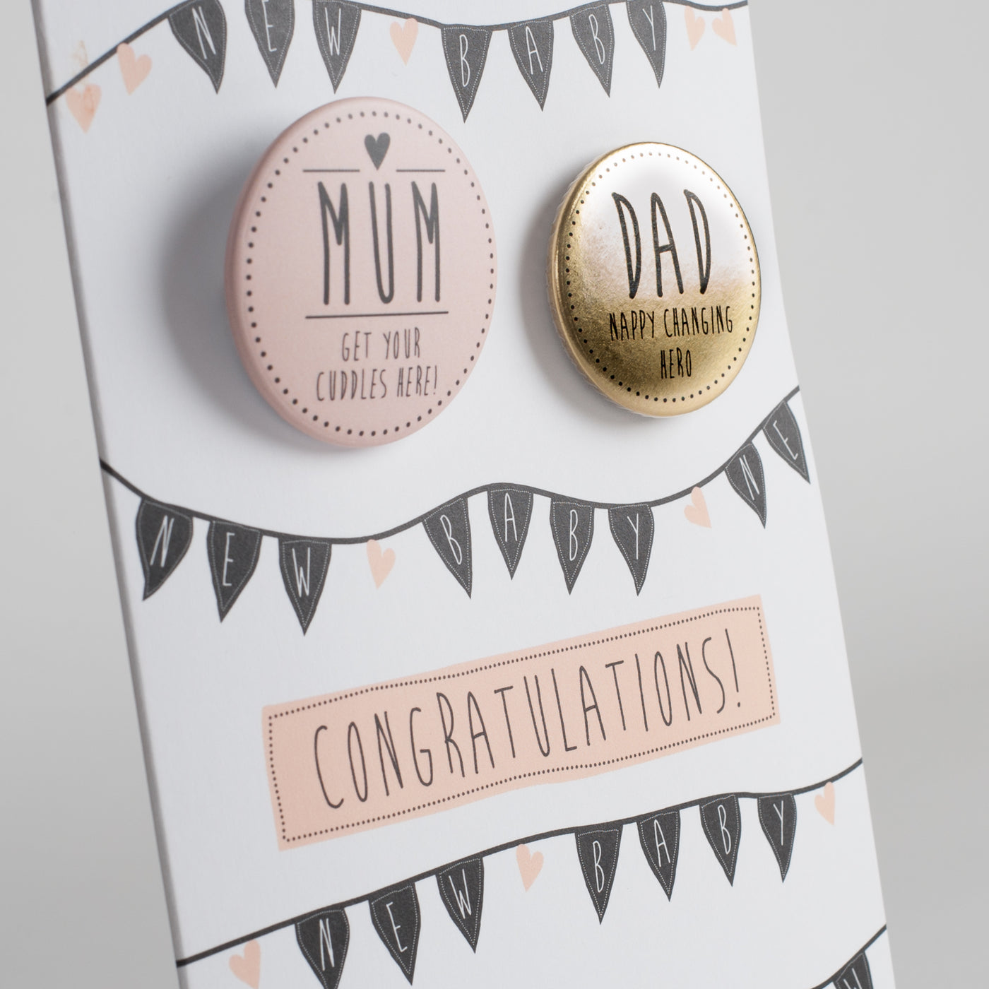 Papersole New Baby Girl Congratulations Badge Card