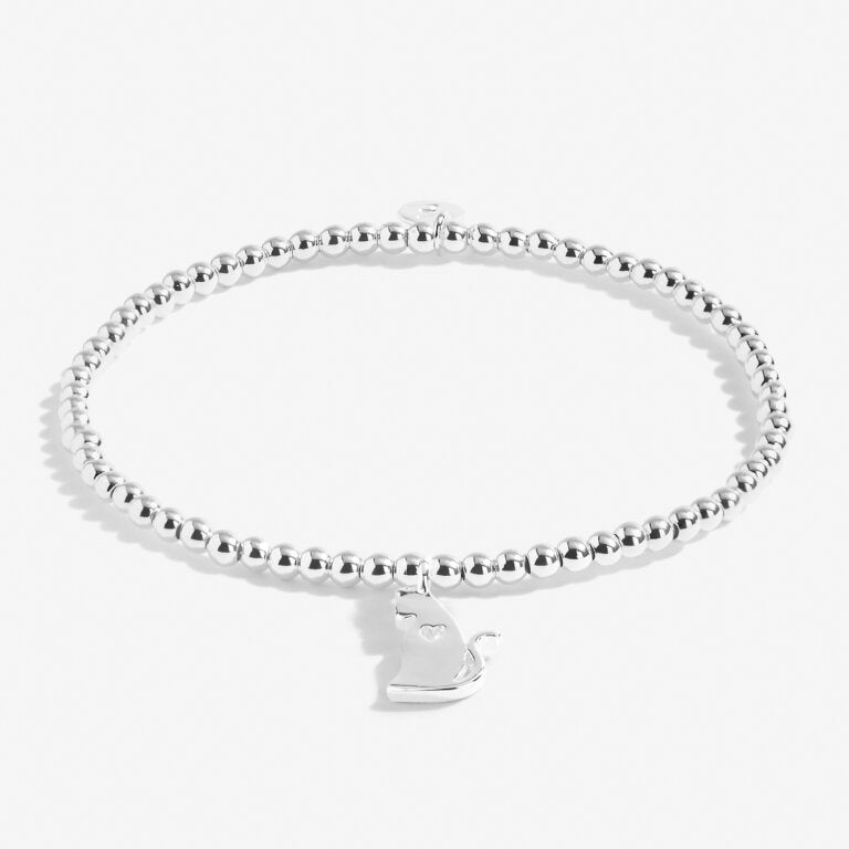 Joma Jewellery A Little 'Life is Better With Cats' Silver Bracelet