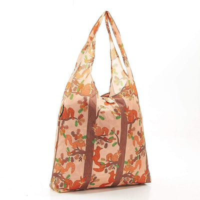 Eco Chic Foldable Recycled Shopping Bag - Squirrel -Beige