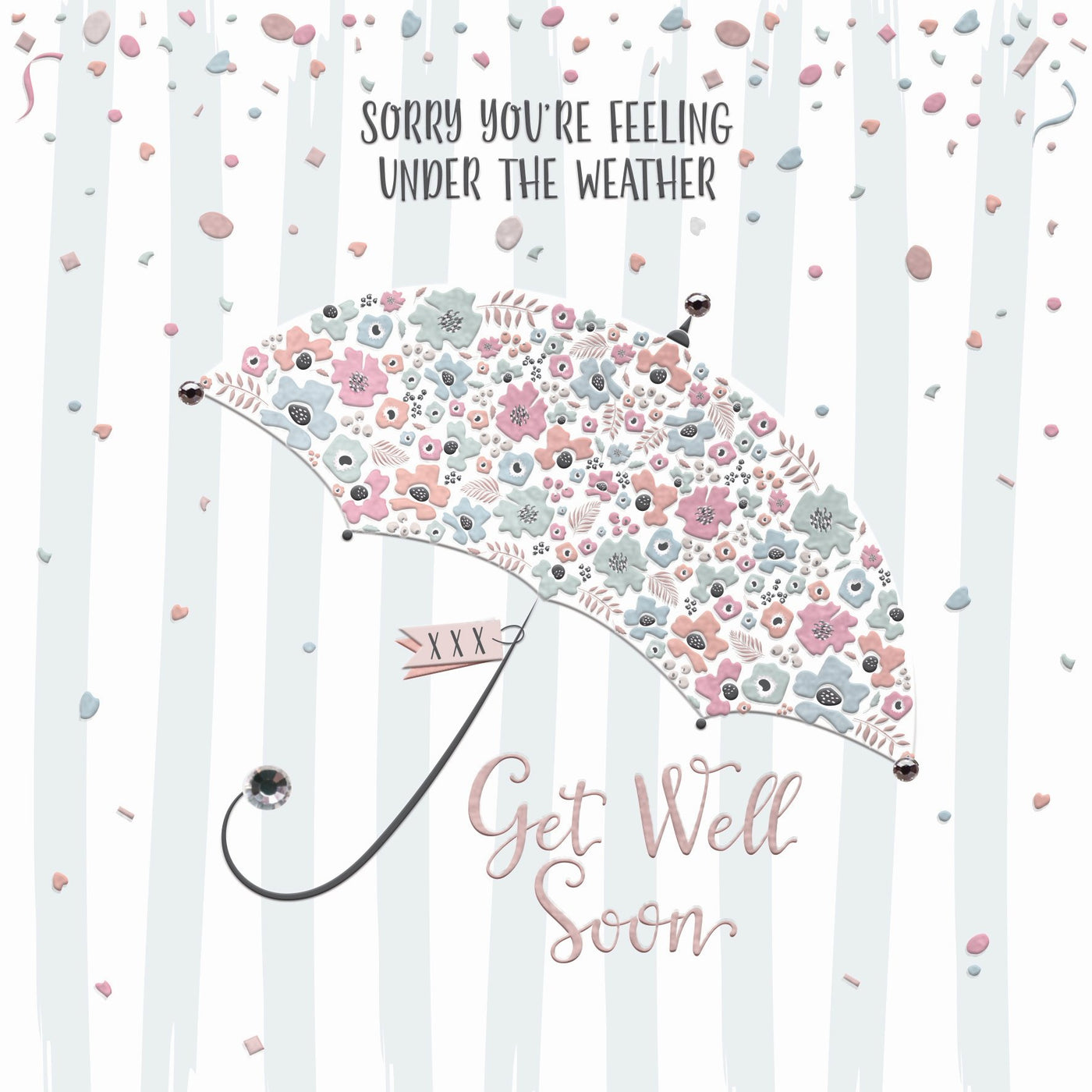 The Handcrafted Card Company Get Well Soon Umbrella Card
