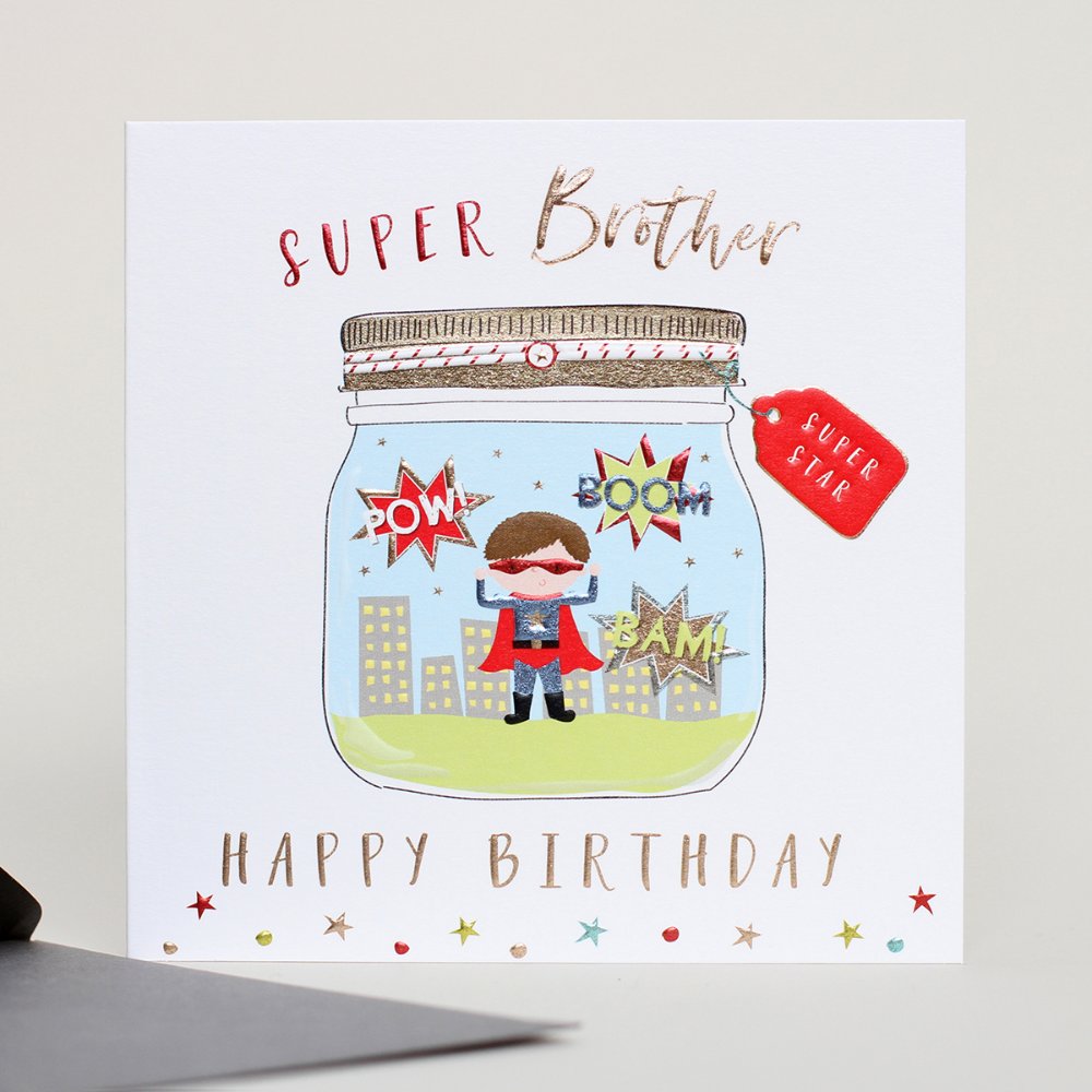 Belly Button Super Brother Pot Birthday Card