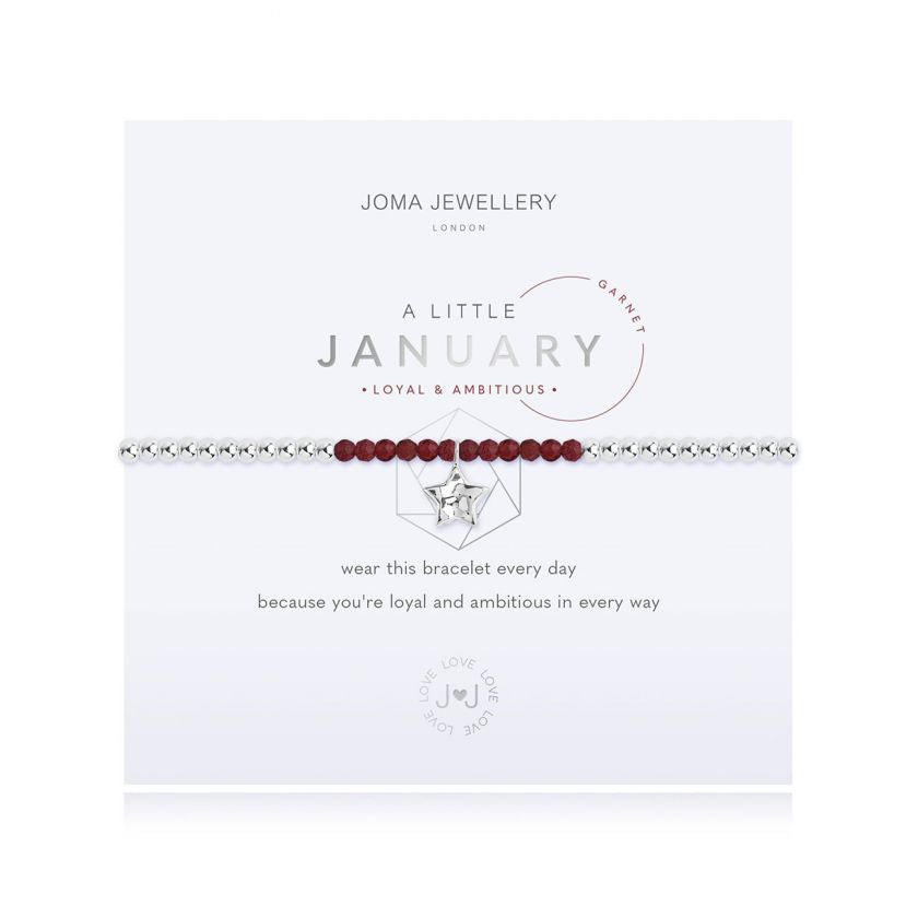 Joma Jewellery A little Birthstone January Garnet Bracelet