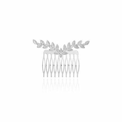 Joma Jewellery Happy Ever After Hair Accessories - CZ Leaf Hair Comb