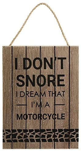 Transomnia I Don't Snore I Dream that I'm a Motorcycle Hanging Plaque