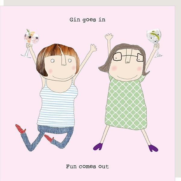 Rosie Made A Thing - Gin Goes In- Blank Card