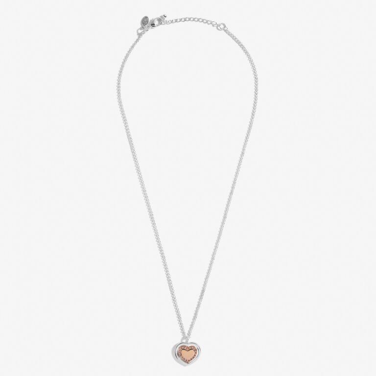 Joma Jewellery Sentiment Spinners - Love - Silver & Rose Gold Necklace